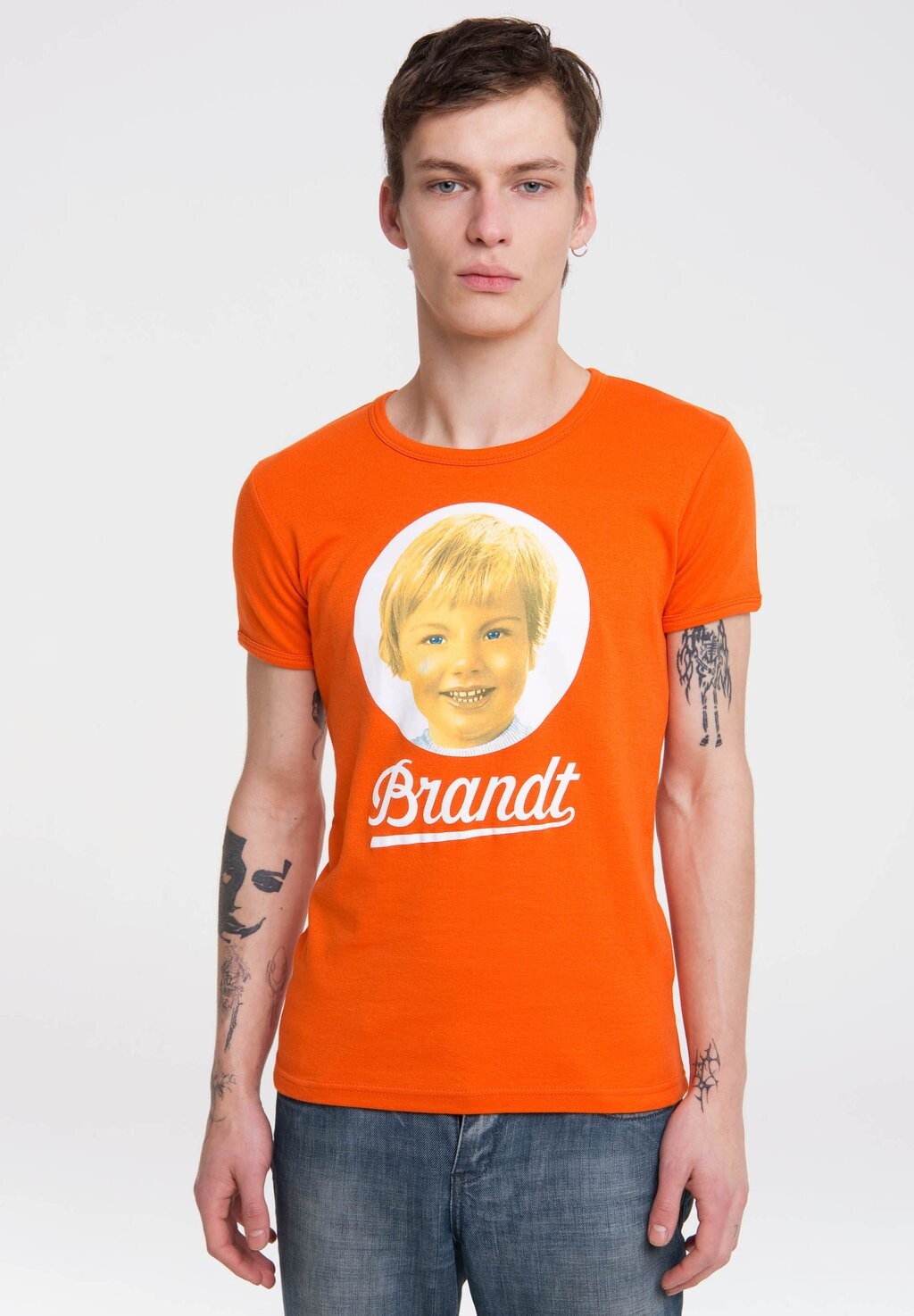 

Футболка с принтом BRANDT 70's LOGOSHIRT, цвет bright orange