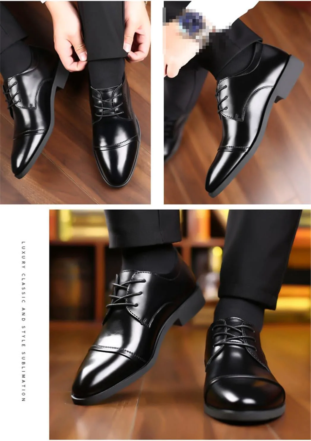 

Мужские современные оксфорды, классические деловые и свадебные туфли, легкие и дышащие, на шнуровке, дерби KYOESCAI, черный