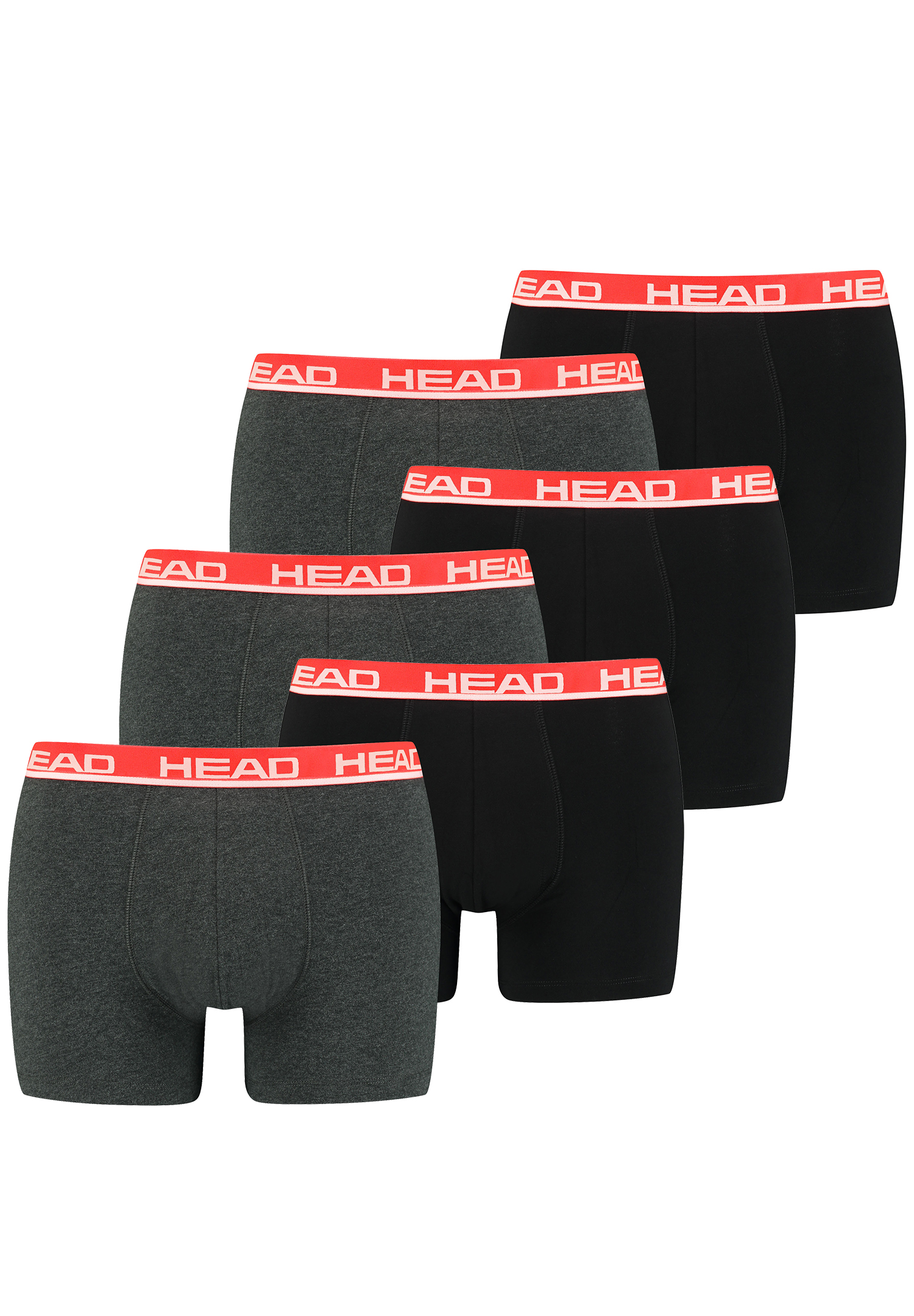 

Боксеры HEAD Boxershorts Head Basic Boxer 6P, цвет 011 - Grey / Red