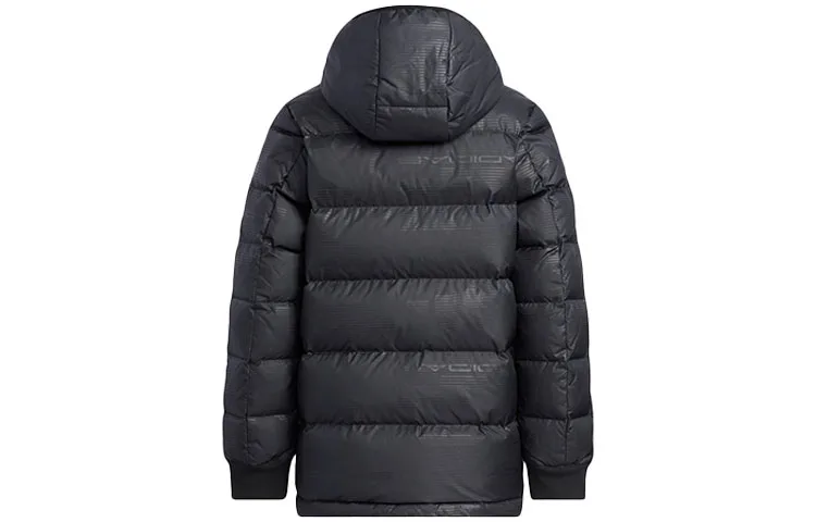 Детская пуховая куртка с капюшоном Adidas, черный — фото 4