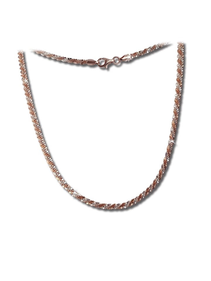 

SilberDream Женские витые колье из серебра 925 пробы с золотым покрытием (333 проба розового золота), длина около 45 см