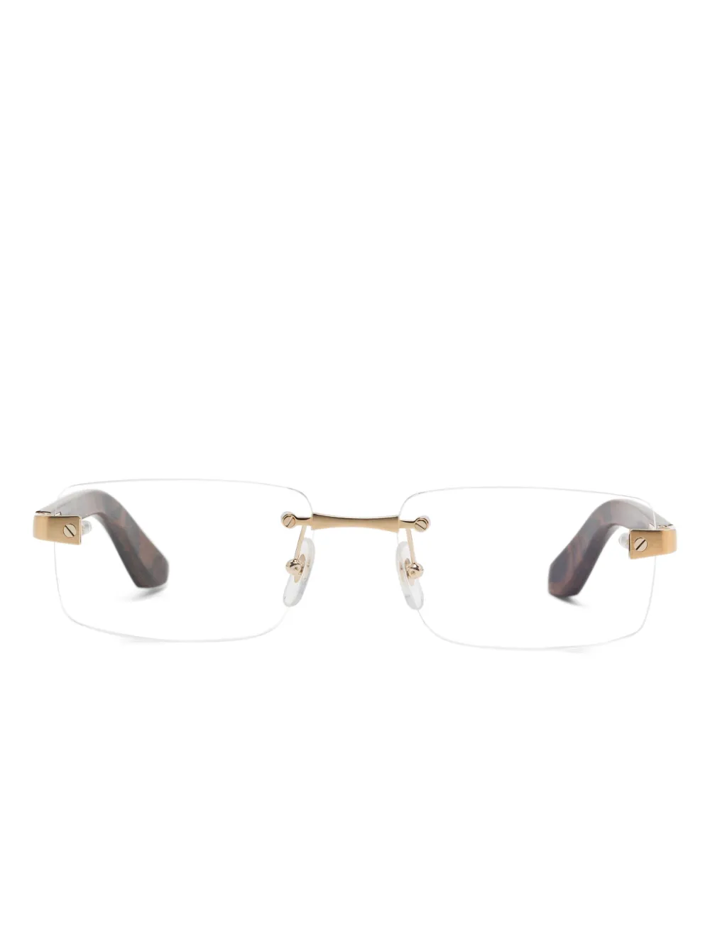 

Очки в прямоугольной оправе Cartier Eyewear, коричневый