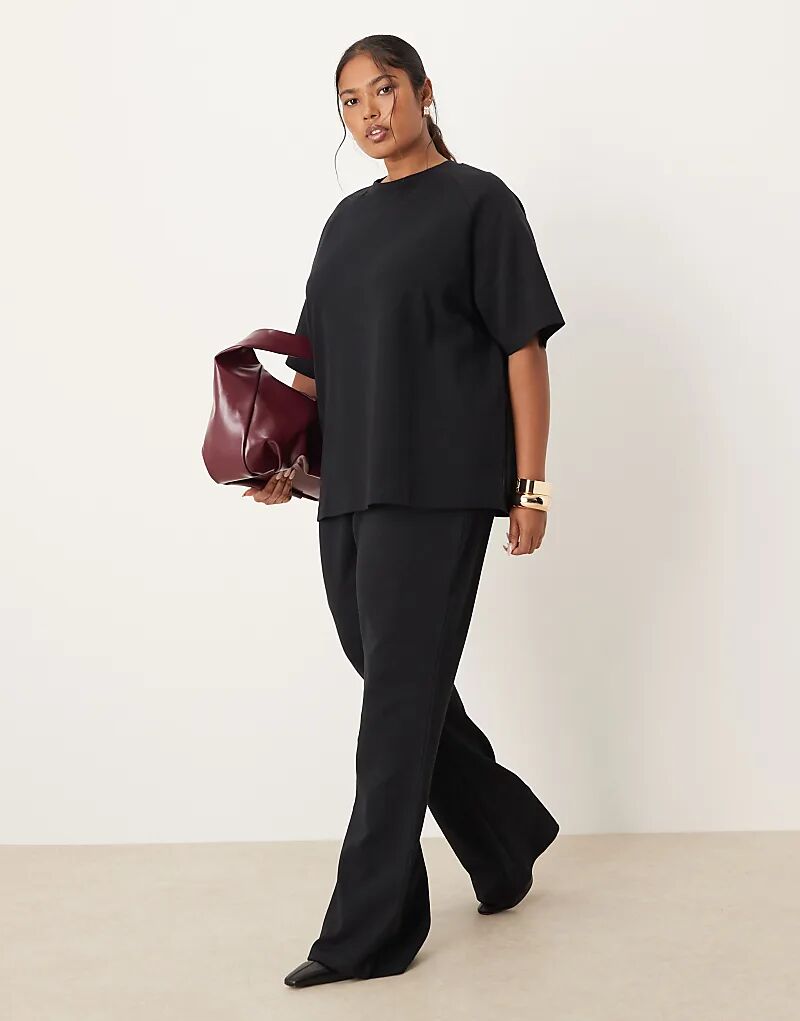 

Расклешенные джоггеры из джерси ASOS DESIGN Curve черного цвета