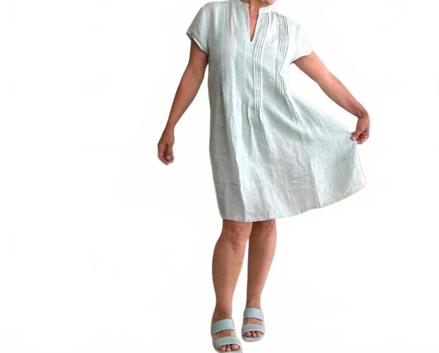 

Льняное платье-туника в цвете морской волны Vikolino, синий