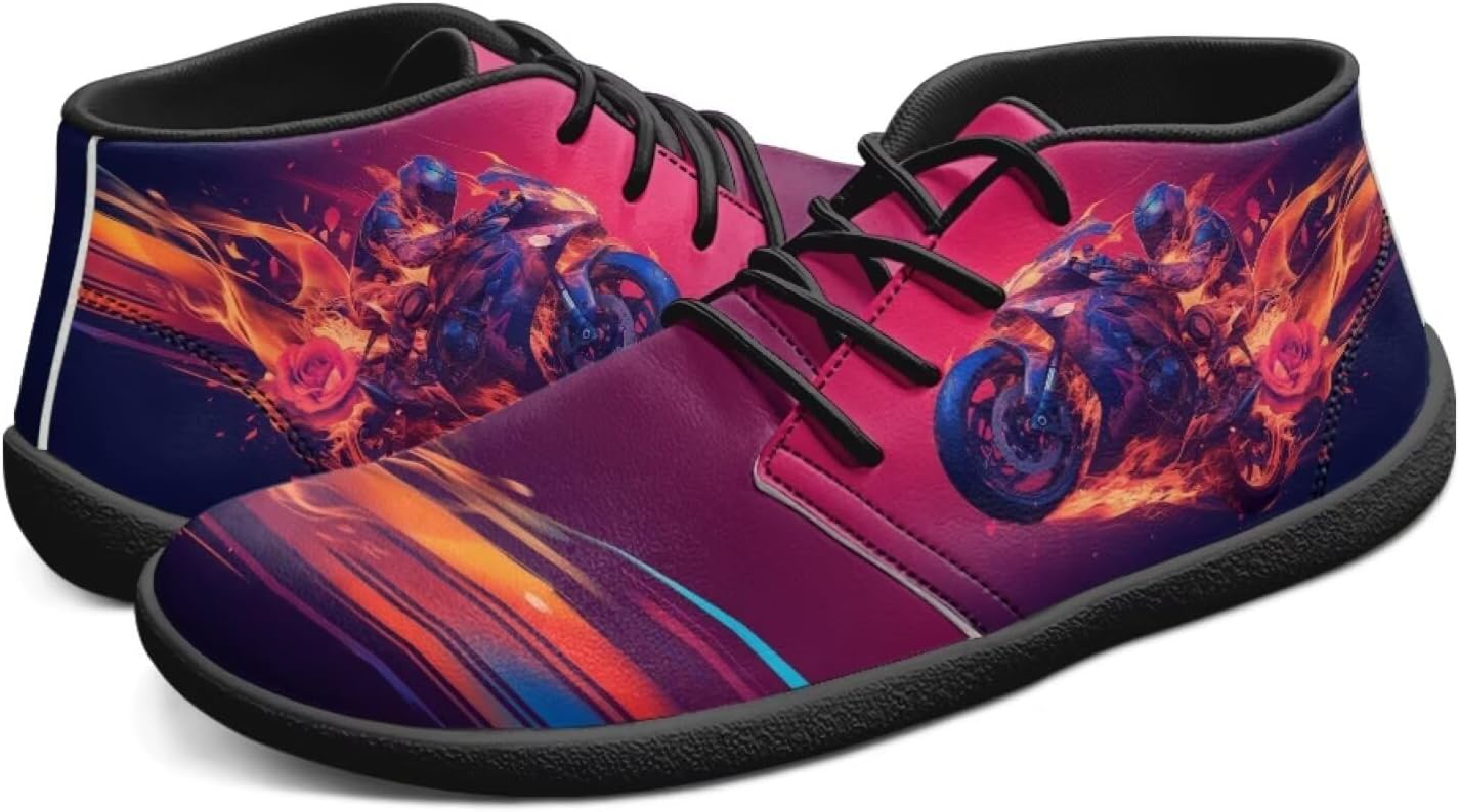 

Мужские босоножки с широким носком, минималистичные кроссовки для бега и кросс-тренинга, с нулевым перепадом, модные кеды, размеры 6-14 Pointodoor, Biker Flame Rose