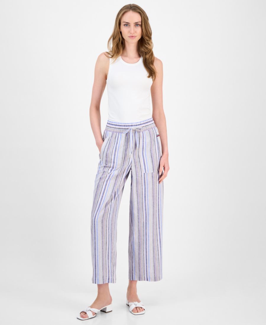 

Женские полосатые брюки на шнуровке Tommy Hilfiger, Provence Blue Multi