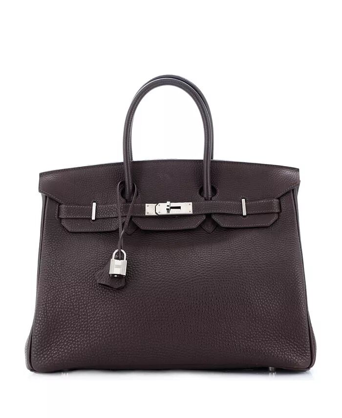 

Сумка Birkin 35 коричневая Togo с палладиевой фурнитурой Pre-Owned HERMÉS, коричневый