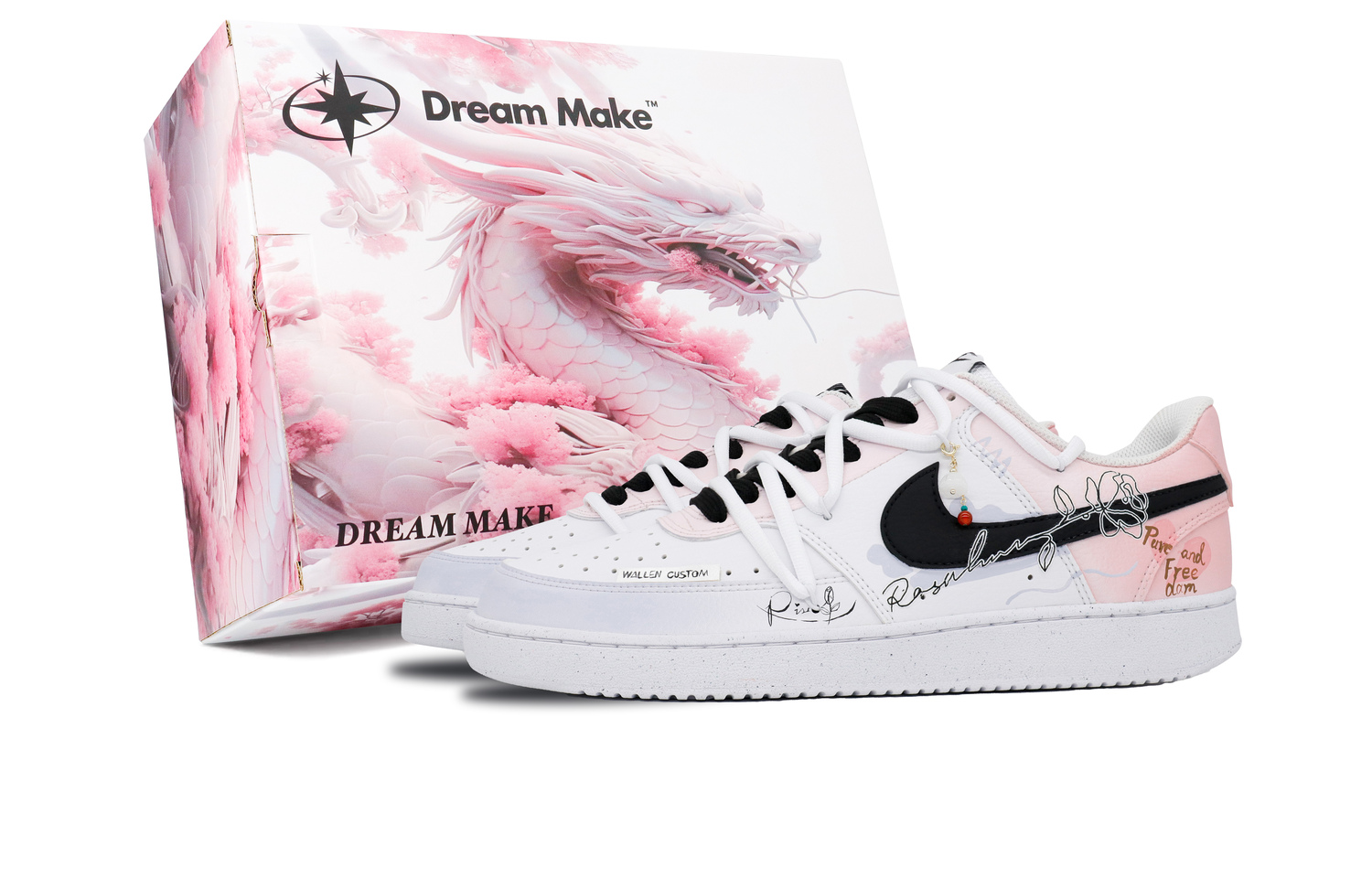 

Nike Court Vision 1 Diana Rose Антискользящие Износостойкие Низкие Кроссовки для Скейтбординга Мужские Фиолетово-Розовые