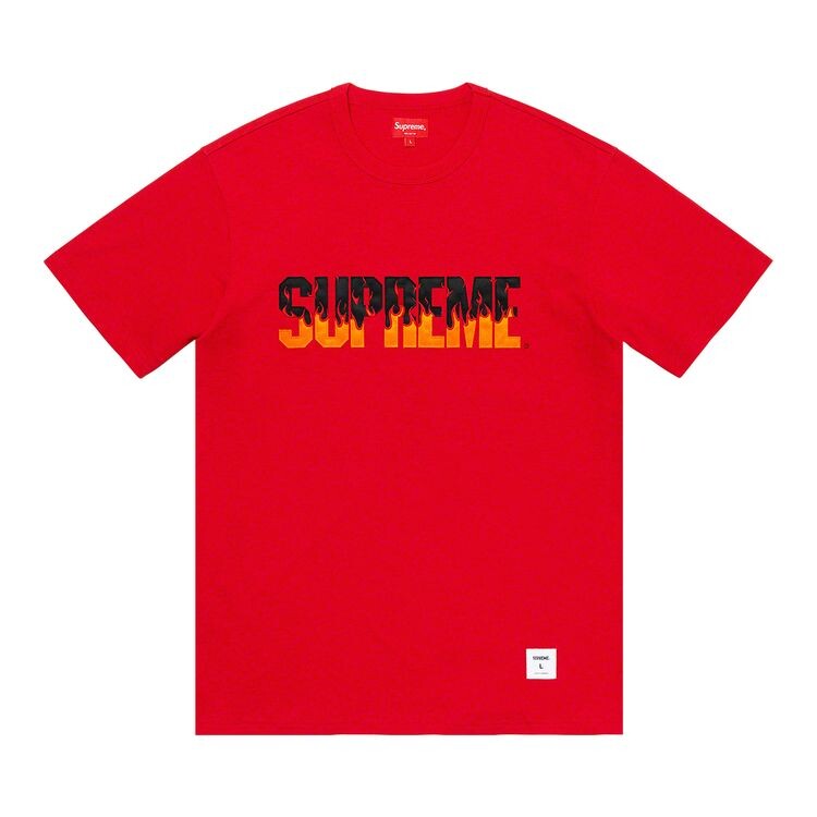 

Футболка Supreme Flames Tee Red, красный