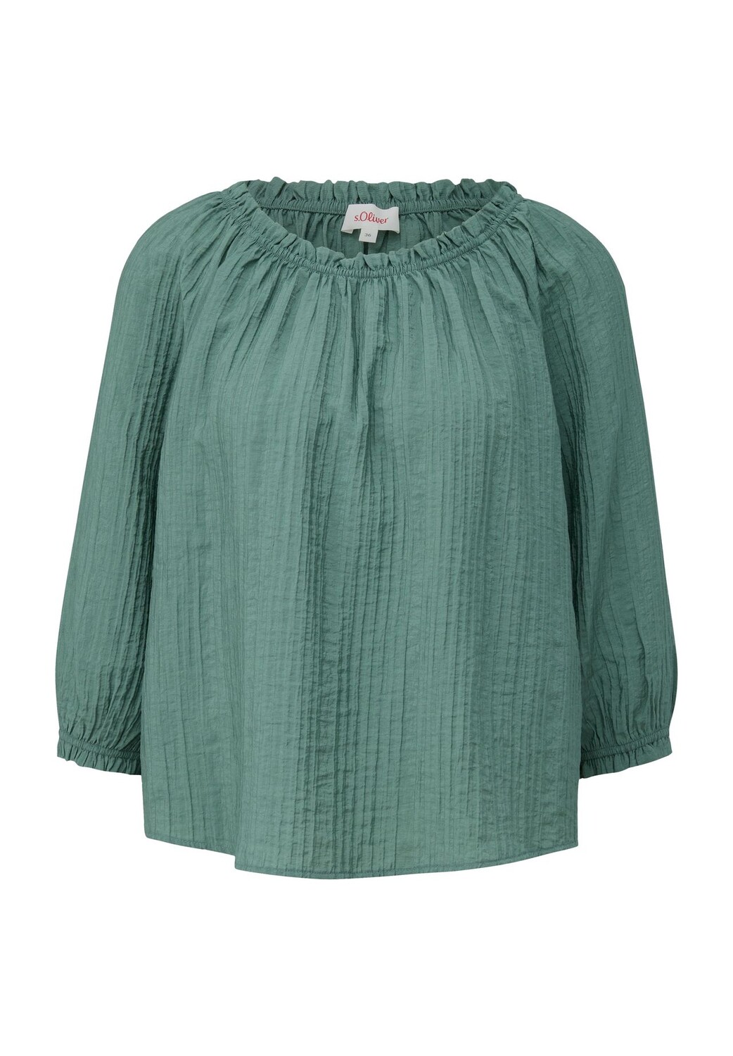 

Блуза-рубашка, рукав 7/8, с открытыми плечами, женская s.Oliver, цвет Blue Green