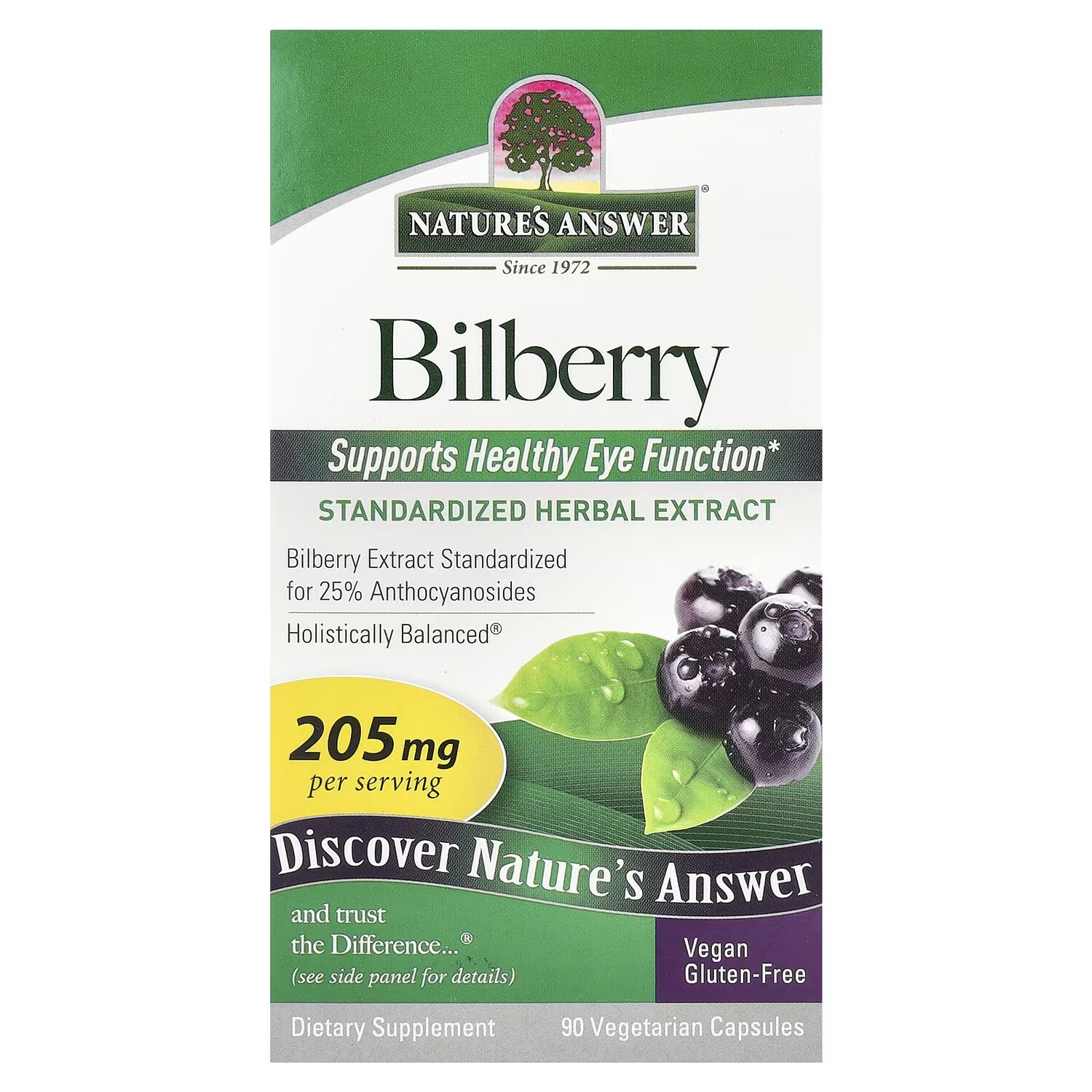 

Добавка Nature's Answer 205 мг черника, 90 капсул