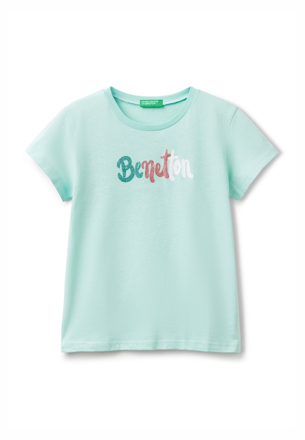 

Футболка с принтом WITH GLITTERY LOGO IN United Colors of Benetton, синий