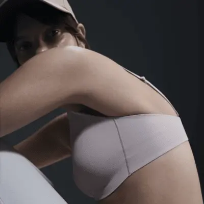 Спортивный бюстгальтер Nike Alate Minimalist, цвет Particle Beige/White — фото 3