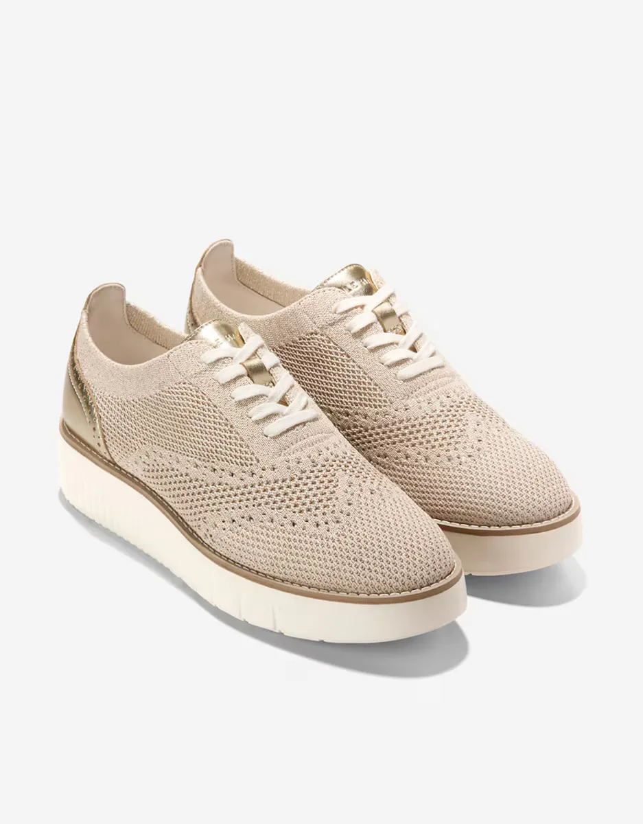 Женские туфли на шнуровке из ткани Stitchlite Cole Haan, бежевый — фото 4