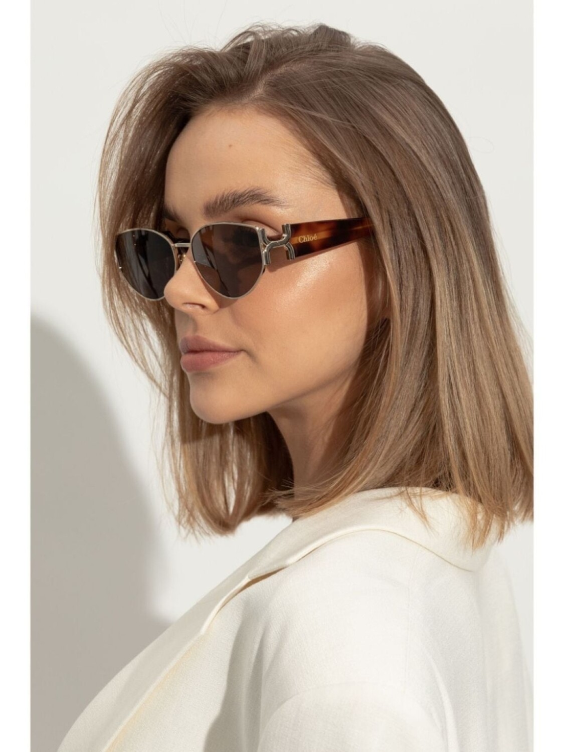 Chloé Eyewear солнцезащитные очки с логотипом, коричневый — фото 2
