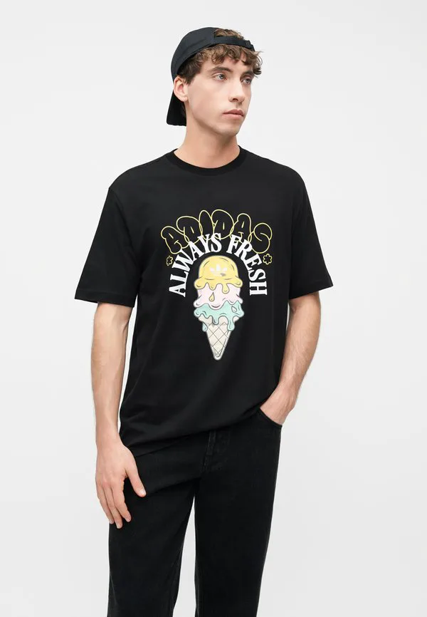 Свободная футболка унисекс с графическим принтом Adidas Originals, Black — фото 4