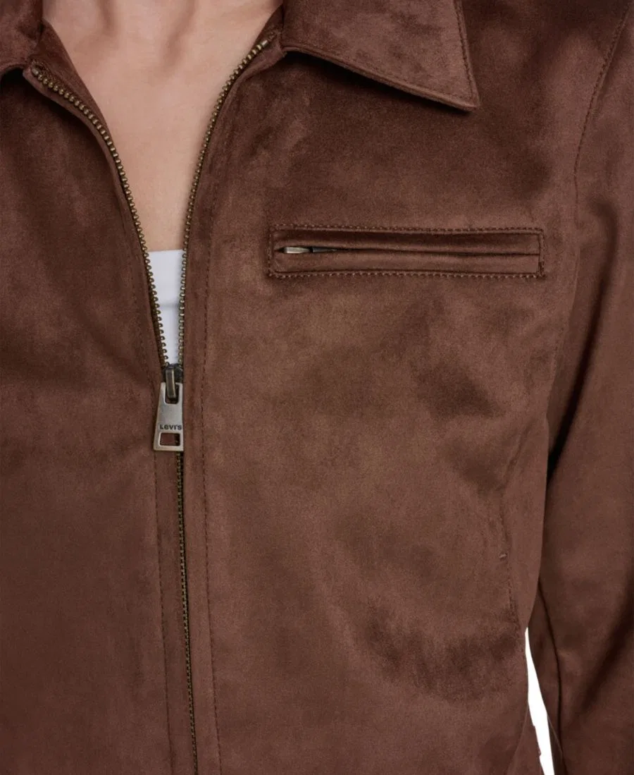 Женская куртка из искусственной замши с отложным воротником Levi's, Maple — фото 4