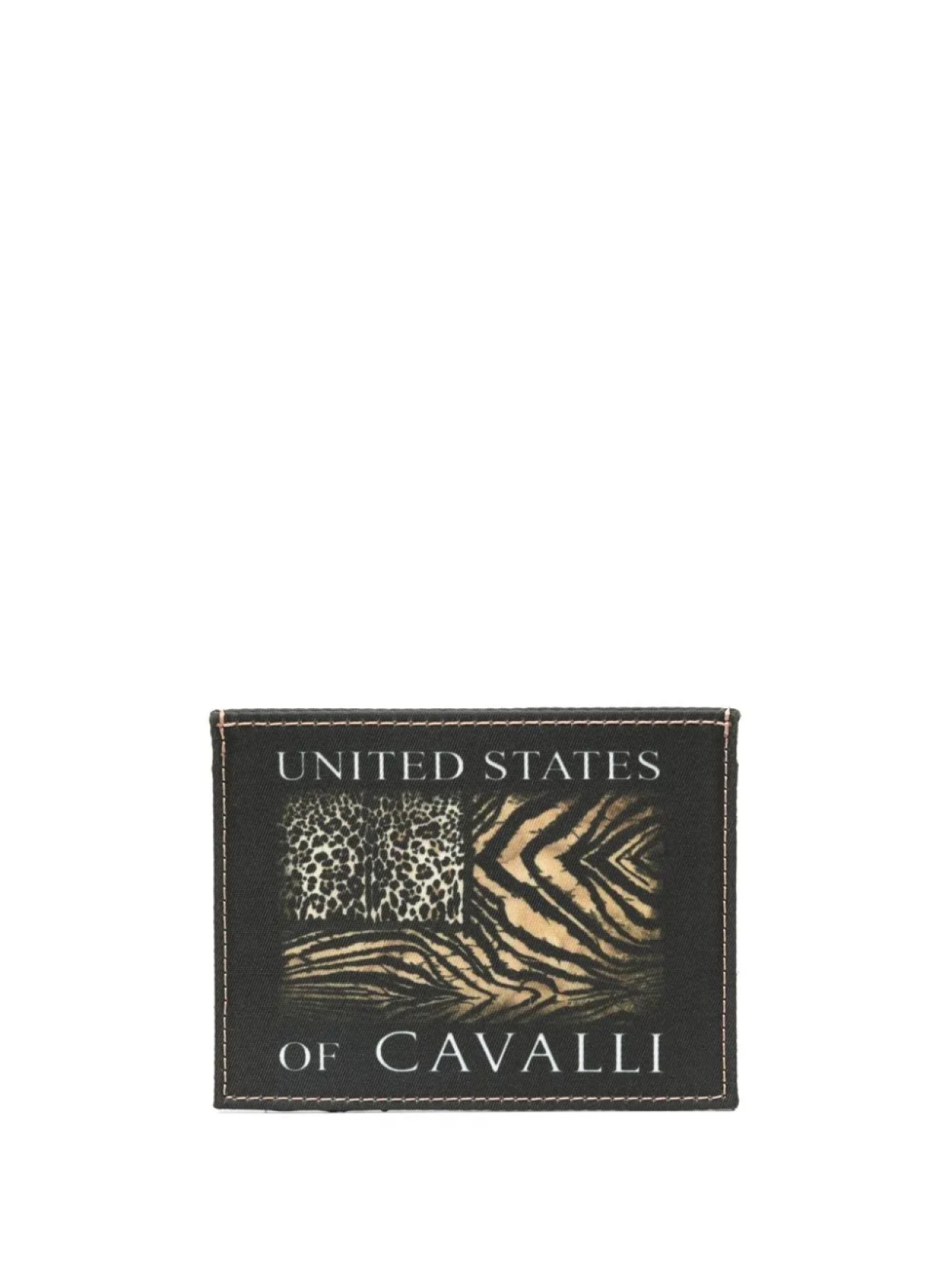 

Картхолдер с анималистичным принтом и логотипом Roberto Cavalli, черный