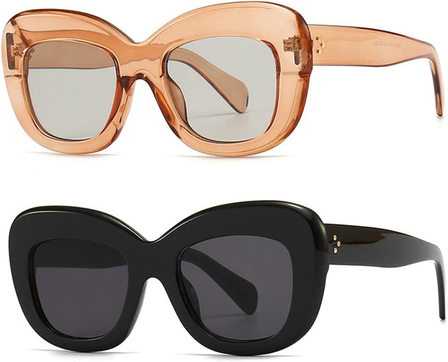 

Willochra Винтажные большие квадратные солнцезащитные очки с градиентным переходом для женщин, роскошные солнцезащитные очки с леопардовым принтом, коричневые, UV400, для мужчин, стильные розовые, 2pcs-black&brown