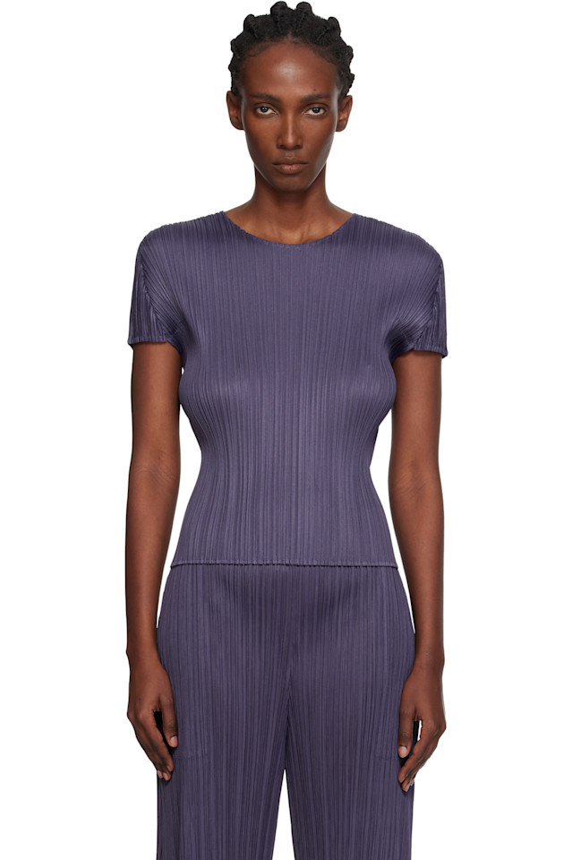 

Pleats Please Issey Miyake Серая футболка с цветами месяца на июль