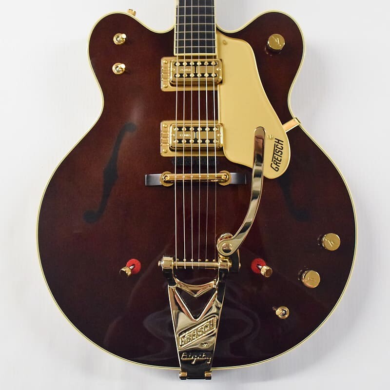 

Электрогитара Gretsch G6122T-62GE Vintage Select Country Gentleman - Walnut Stain, Bigsby, Коричневый, Электрогитара Gretsch G6122T-62GE Vintage Select Country Gentleman - Walnut Stain, Bigsby