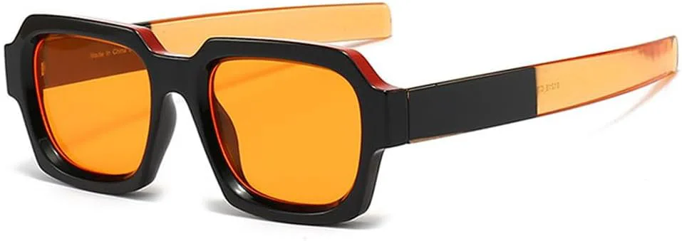 

Популярные модные двухцветные панк-солнцезащитные очки для мужчин, винтажные сине-оранжевые очки, женские солнцезащитные очки UV400 TKKTLLT, Black Orange Orange