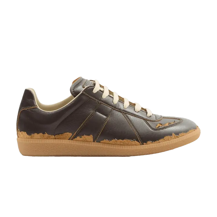 Кроссовки Maison Margiela Wmns Replica Sneaker, Dark Brown Camel Distressed
