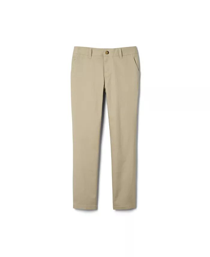 

Брюки прямого покроя из эластичного твила с регулируемой талией для больших девочек French Toast, коричневый/бежевый