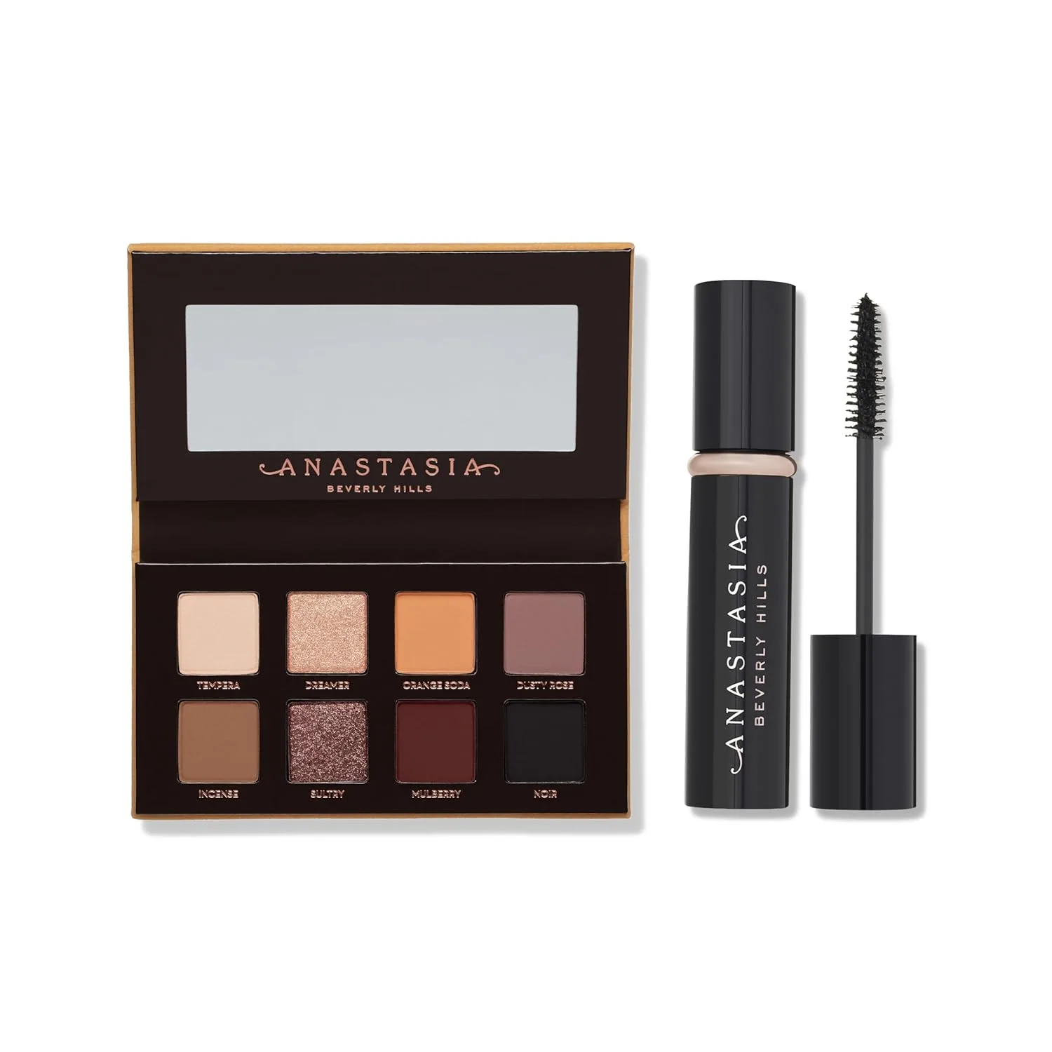 Палетка мини-теней для век Anastasia Beverly Hills Soft Glam II и тушь для ресниц Mini Lash Sculpt Lengthening Volumizing Mascara.