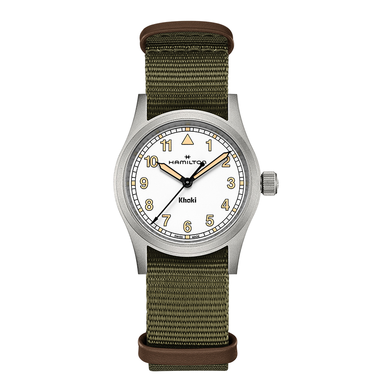 

Hamilton Часы Khaki Field Series Quartz Movement Unisex Watch 38mm White Dial Stainless Steel Case Canvas Fabric NATO Strap, White