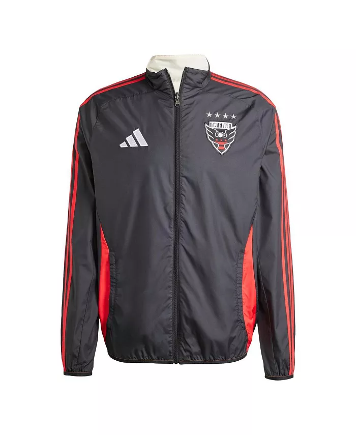 Мужская черно-белая реверсивная куртка на молнии D.C. United 2025 Anthem adidas — фото 2