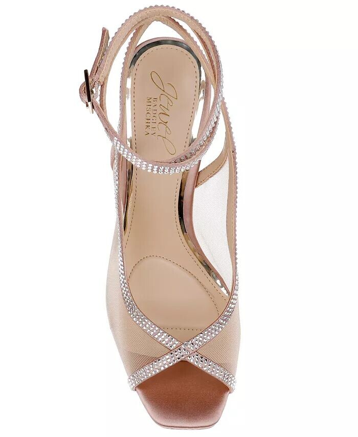Женские сандалии Tamera с открытым носком в сетку Jewel Badgley Mischka, розовый — фото 4