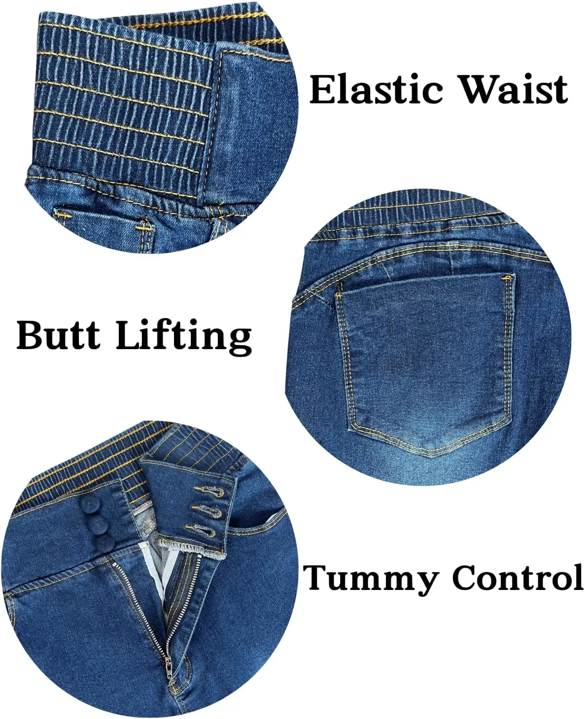 Джинсы flare для женщин с tummy control, bootcut, stretchy, high waisted — фото 4