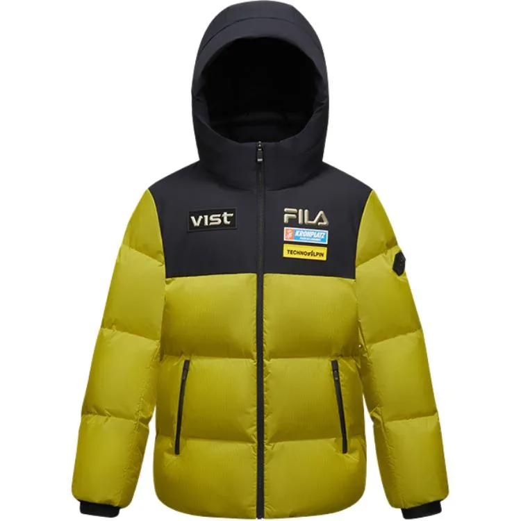 Пуховик с капюшоном FILA KIDS, Ginger Lemon Yellow