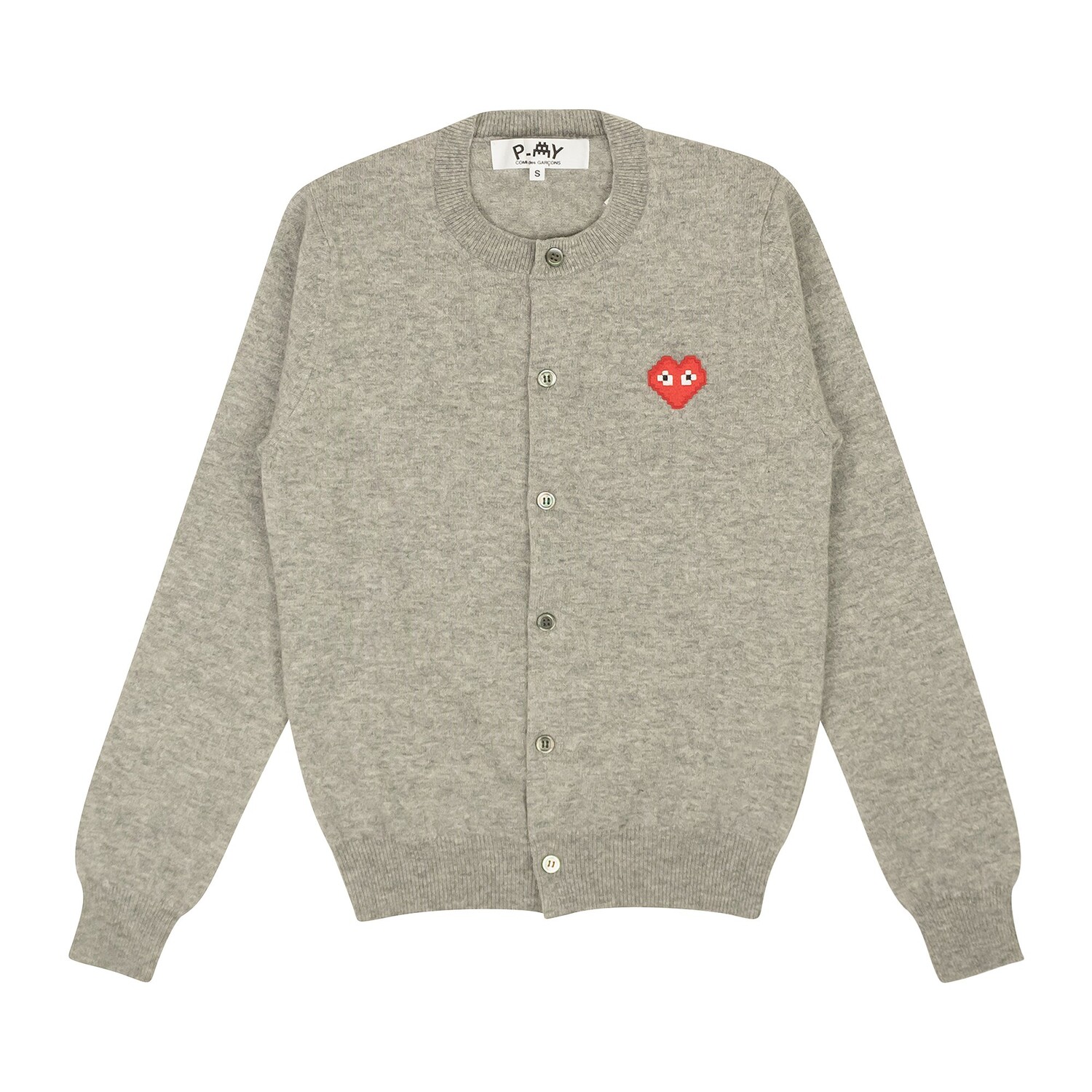 

Свитер-кардиган с сердечками Comme des Garçons Серый