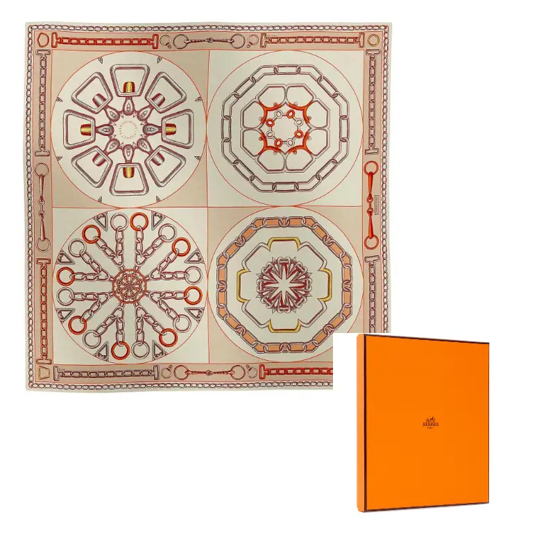 

HERMES Кашемировый шелковый шарф женский коричневый, Brown