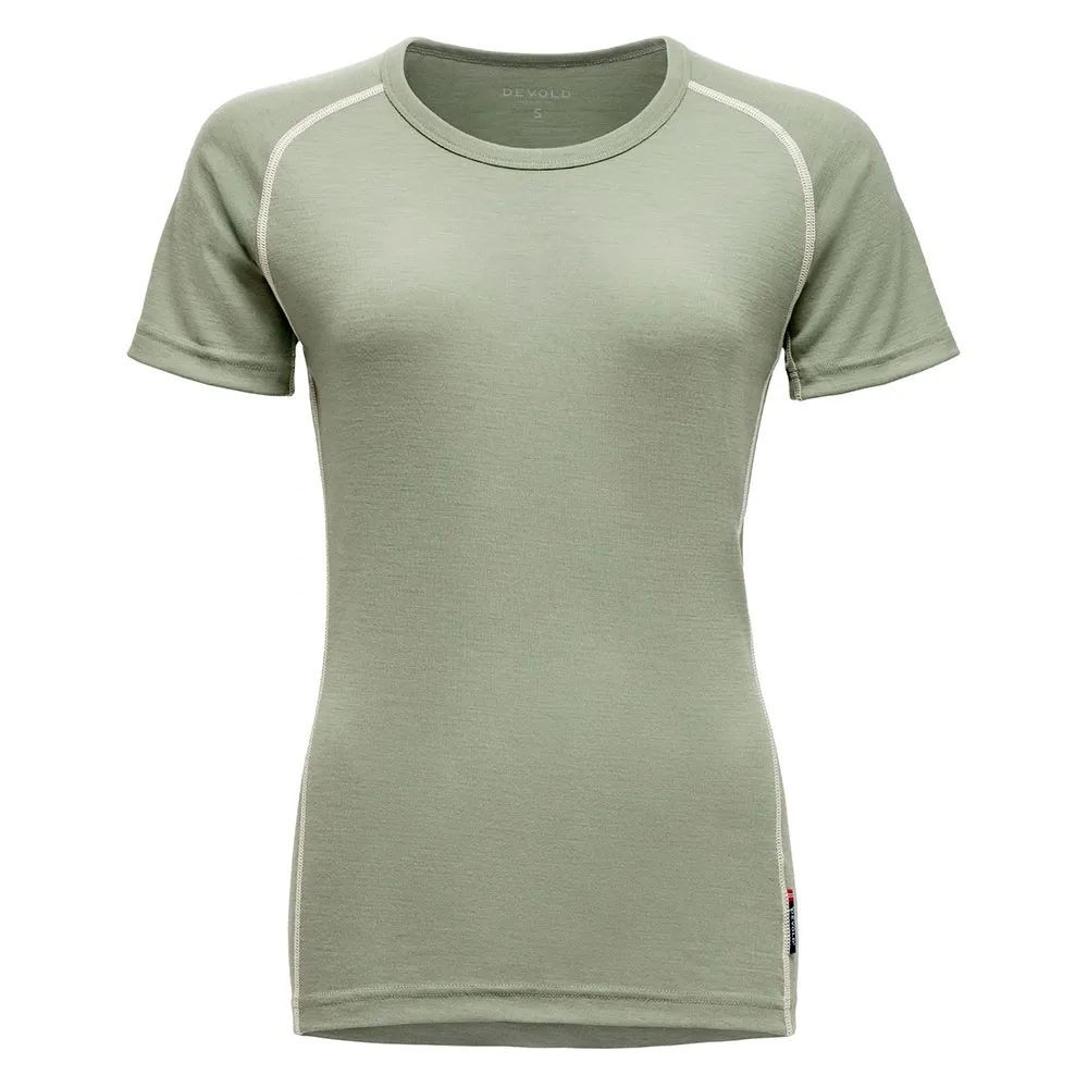 

Базовый слой DEVOLD OF NORWAY Lauparen Merino 190 short sleeve, зеленый