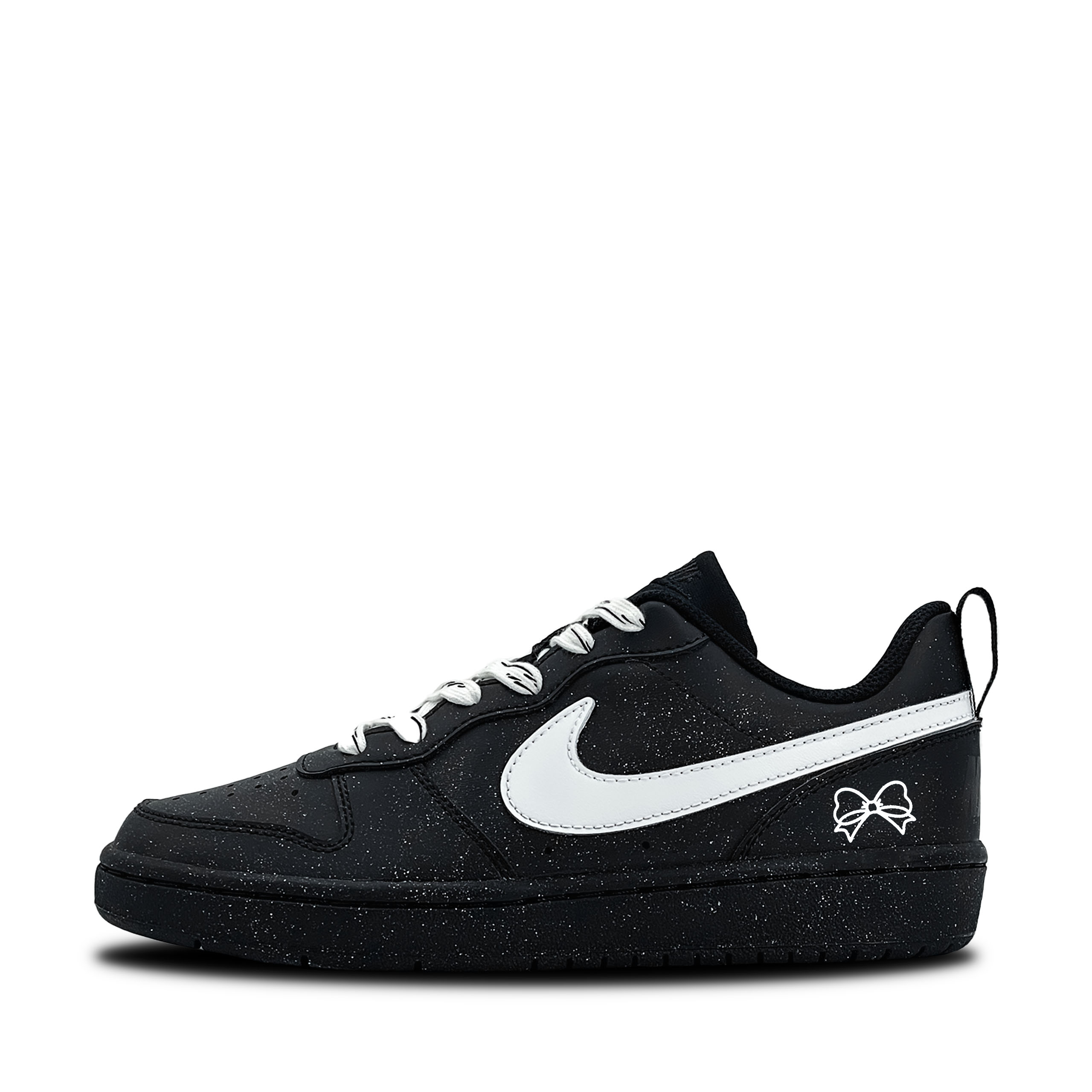 

Nike Court Borough Leisurely Anti Kick Abrasion Resistant Slip Resistant Low top Kids' Skateboarding Shoes Black White