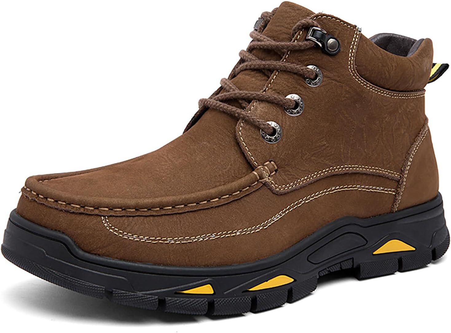 

Мужские походные ботинки на шнуровке с платформой из натуральной кожи, модные высокие ботинки с круглым носком, ручная работа, легкие, с нескользящей подошвой, для трекинга и повседневного использования, наружные ботинки для альпинизма Hdfdb, ко...