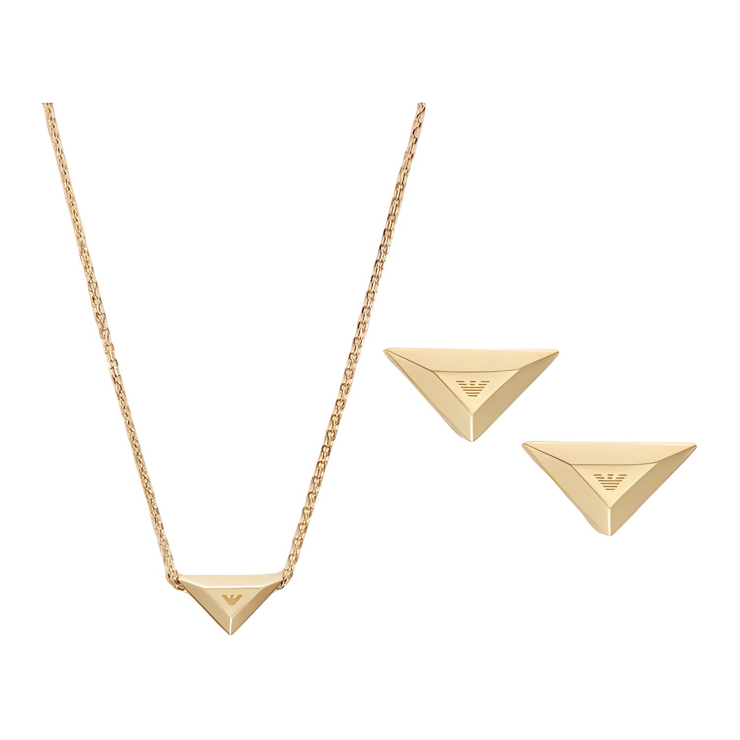 

EMPORIO ARMANI Комплект ожерелье и серег из нержавеющей стали gold tone