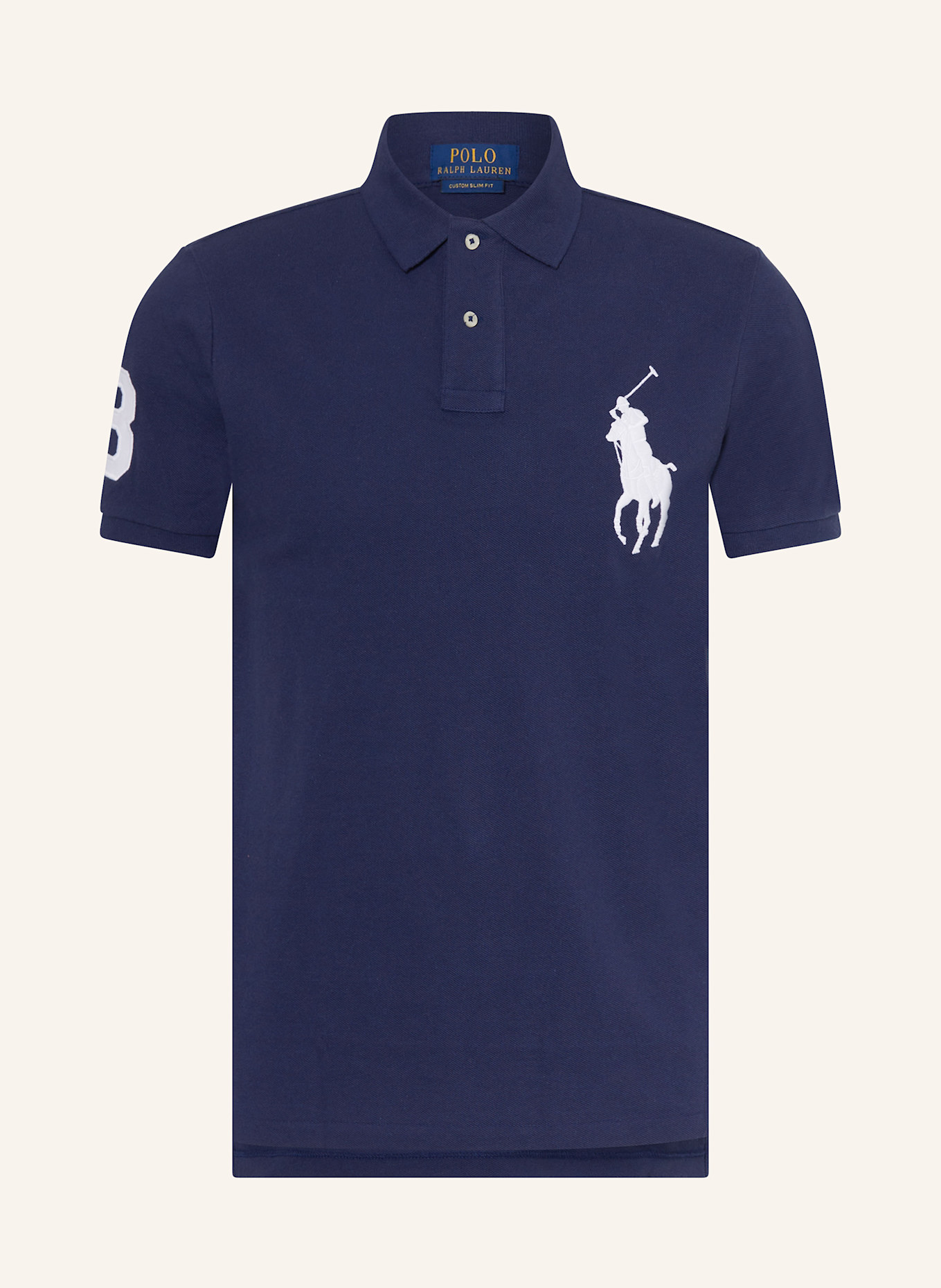 

Рубашка-Поло из пике на заказ узкого кроя Polo Ralph Lauren, синий