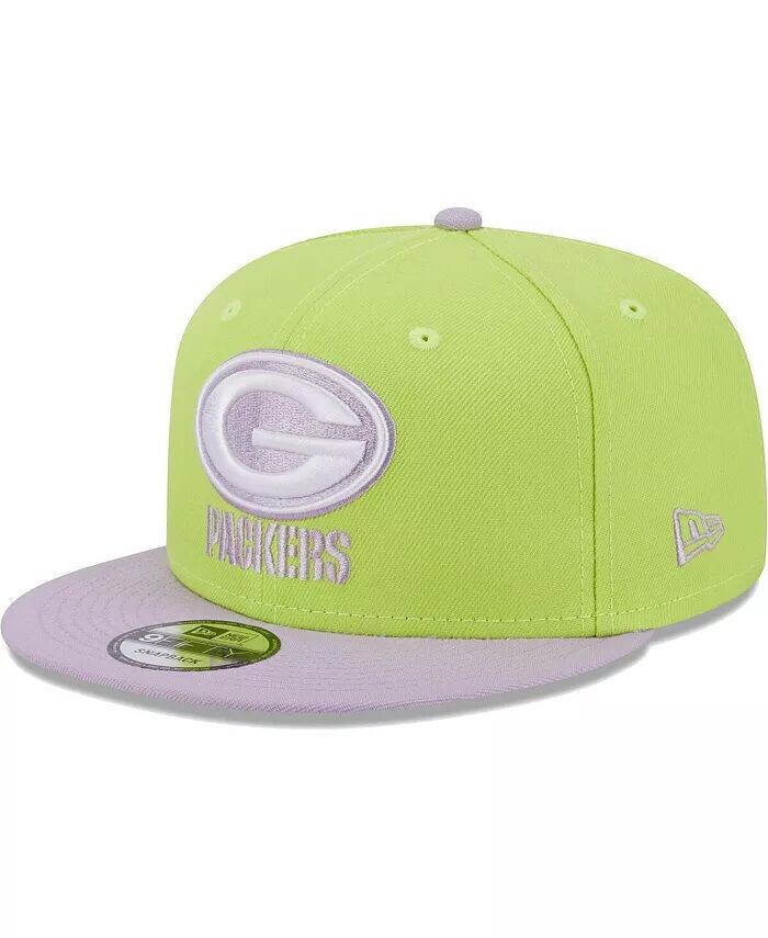 

Мужская неоново-зеленая, лавандовая кепка Green Bay Packers Two-Tone Color Pack 9FIFTY Snapback Hat New Era, зеленый