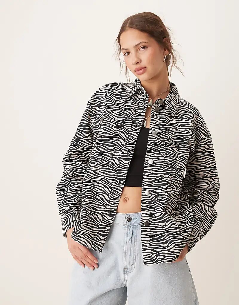 

Куртка JDY из хлопкового твила с принтом «зебра»
