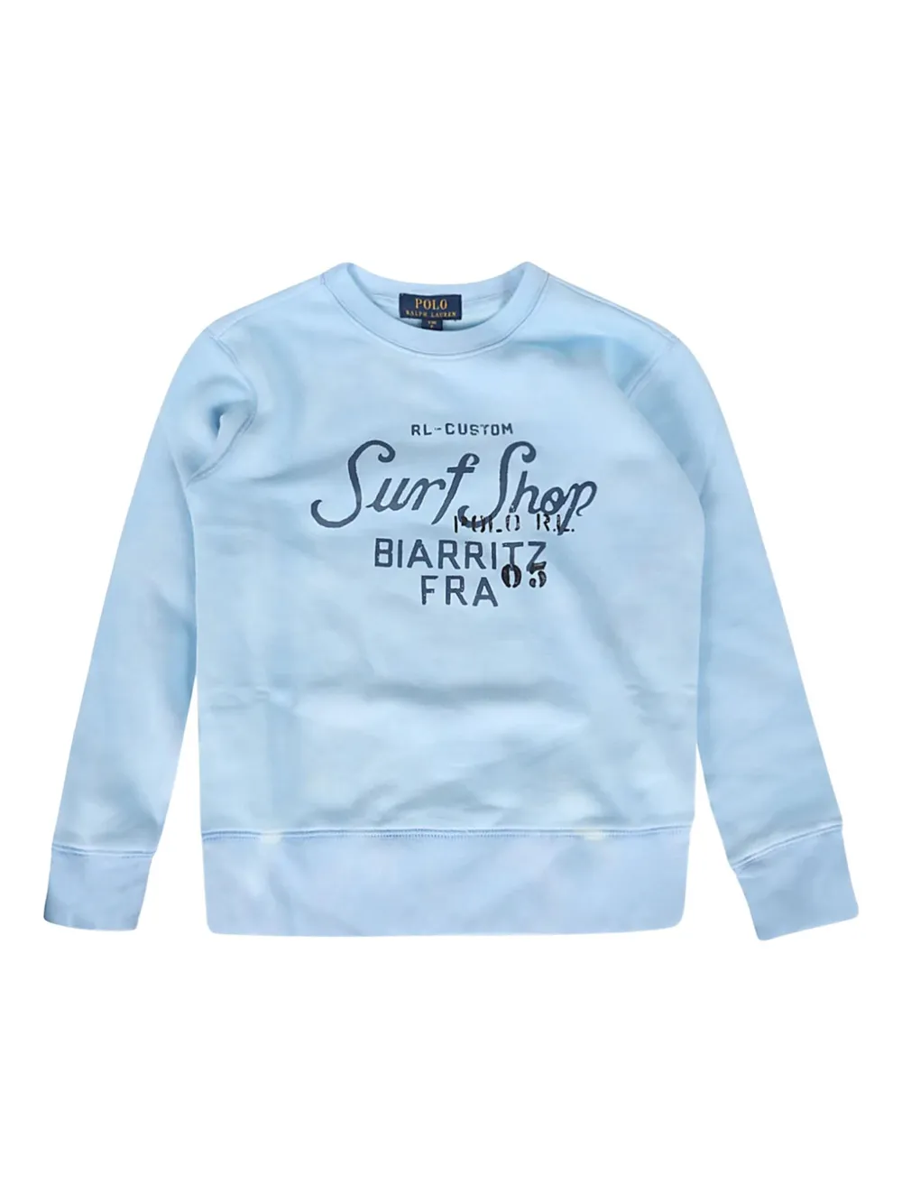 

Вязаный свитшот с принтом Polo Ralph Lauren Kids, синий