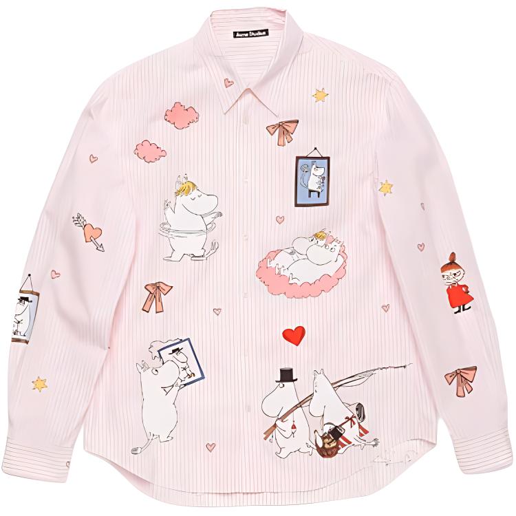 

Футболка унисекс Moomin Collaboration от Acne Studios, розовая