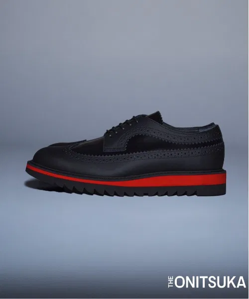 Мужские кожаные туфли броги THE ONITSUKA BROGUE чёрные