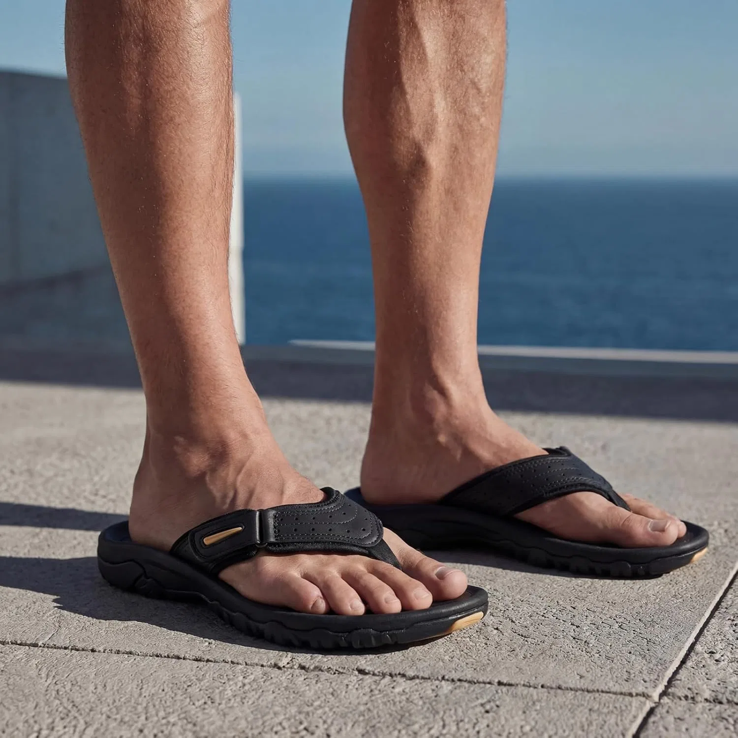 Сандалии спортивные ZURIN с поддержкой свода стопы, Black — фото 3