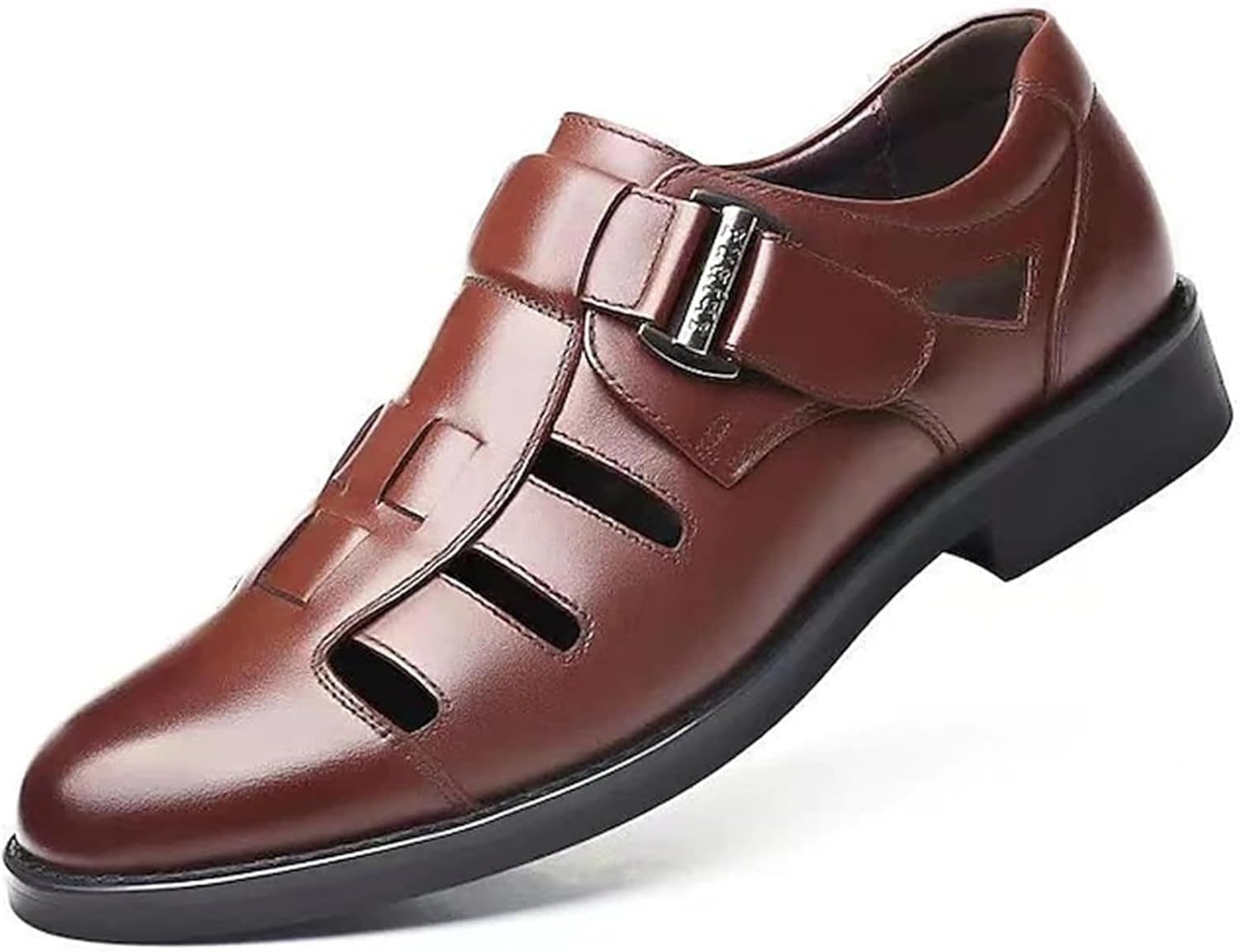 

Мужские сандалии, мужская классическая обувь, комфортная обувь, кожаные сандалии, повседневные летние дышащие обувь из искусственной кожи, пляжная обувь Generic, коричневый