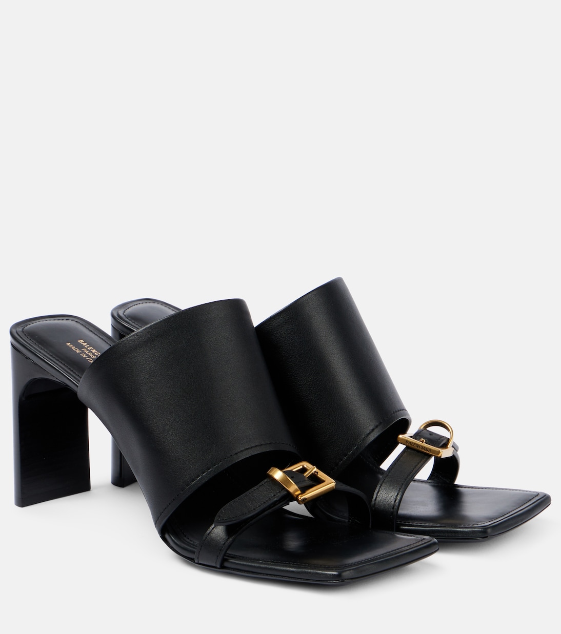 Босоножки Bel Air 80 из кожи Balenciaga, Black/ Aged Gold
