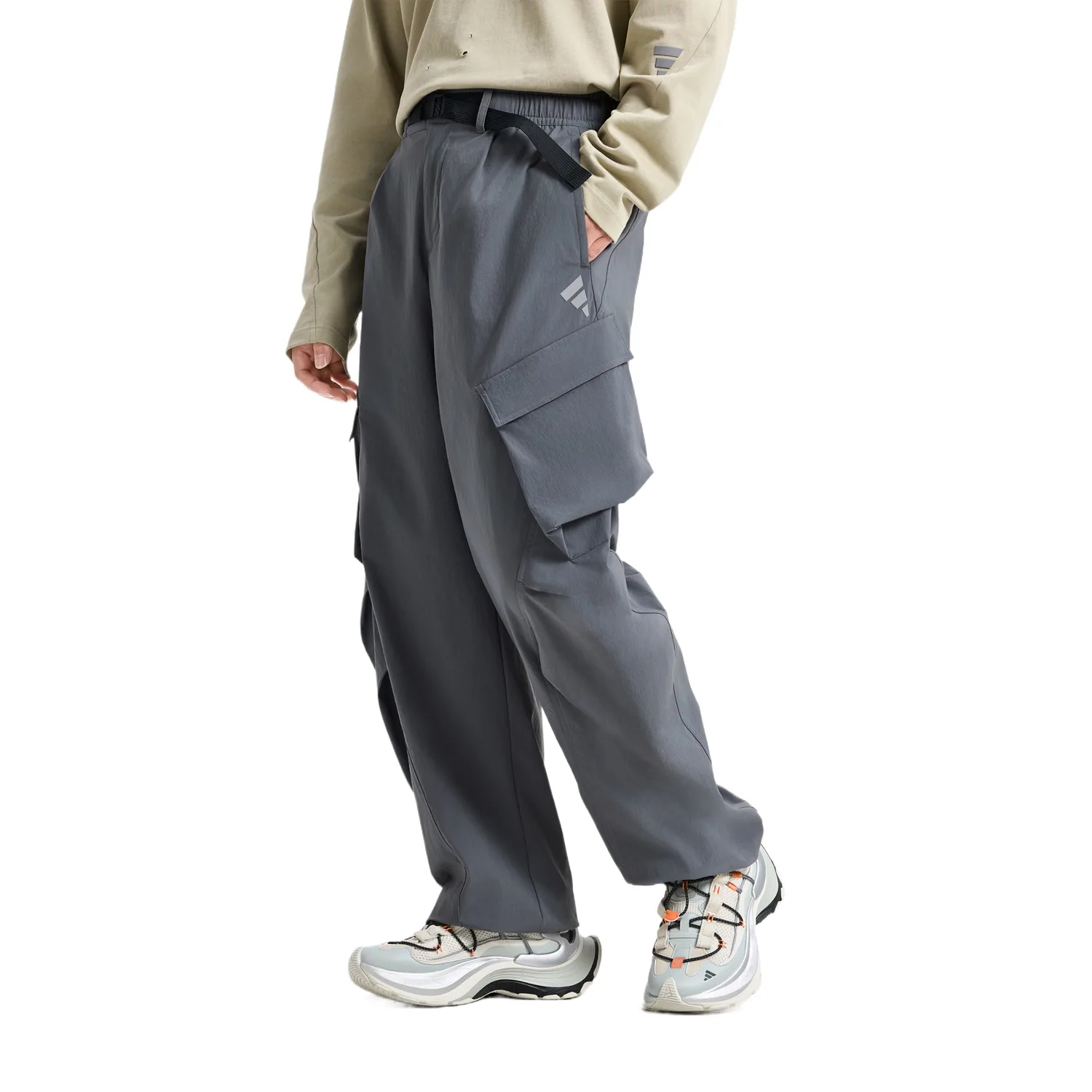 Adidas Брюки Casual мужские Dark Gray Moderate Straight Fit — фото 4